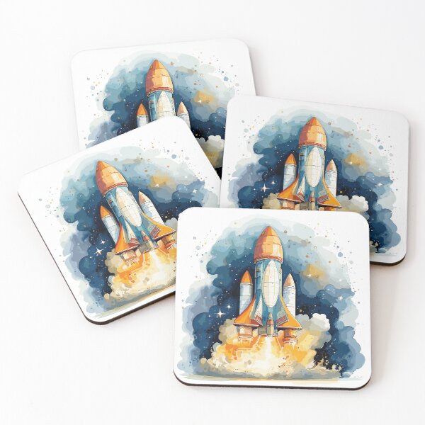 Item preview, Cosmic Expedition- rocket - Art Print designed and sold by karolsb23.