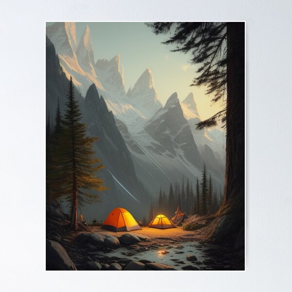 Item preview, campsite in the mountains designed and sold by EuropeanPrints.
