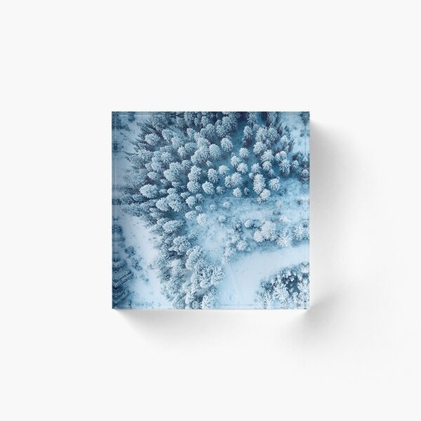 Mountain Snow Acrylic Block