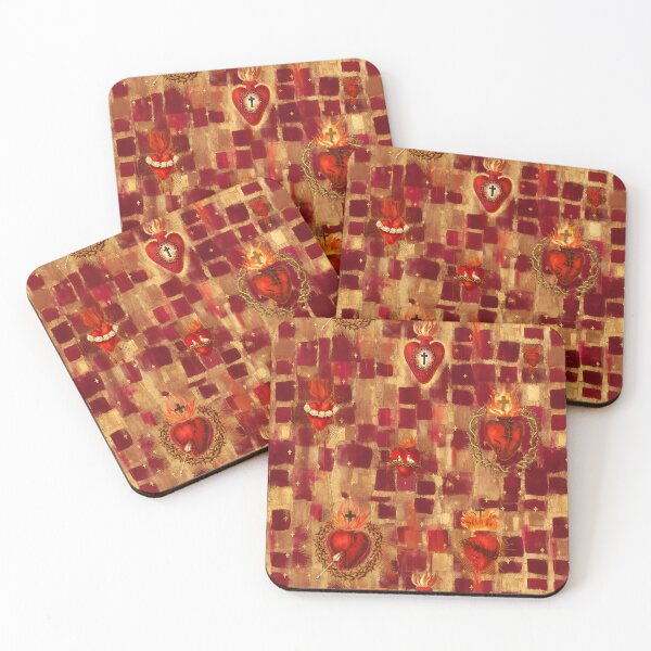 Item preview,  Abstract Catholic Sacred Hearts Klimt pattern designed and sold by DarkstarDesign.