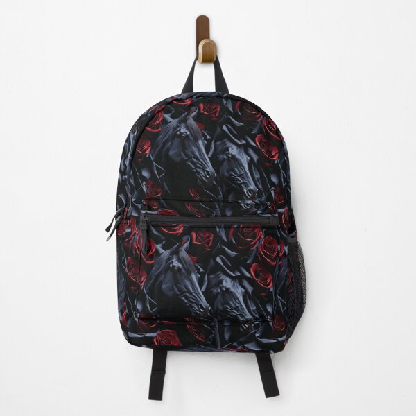 Item preview, The Enchanting Dance of Black Horses and Deep Red Roses designed and sold by AmazingLab.