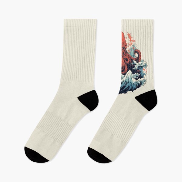 Item preview, Hokusai style Octopus Kraken sea monster in a tsunami designed and sold by blackdogshop.