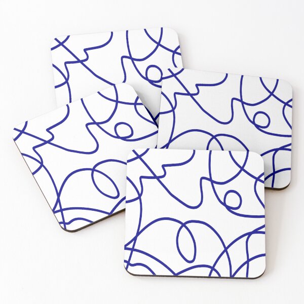 Item preview, Line Art: Deep Blue on White designed and sold by DanielleGensler.