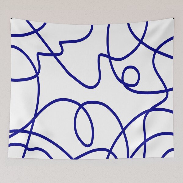 Item preview, Line Art: Deep Blue on White designed and sold by DanielleGensler.