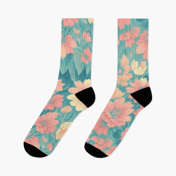 Item preview, magical, colourful repeating flower pattern designed and sold by flashyflowers.