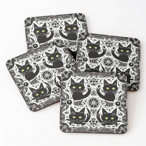 Aperçu de l'œuvre Black cat pattern créée et vendue par Roxburylane.