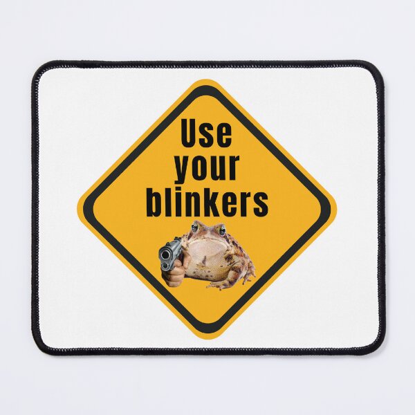 Item preview, Use Your Blinkers Funny Frog Meme Cute Bumper designed and sold by FantaztikGifts.