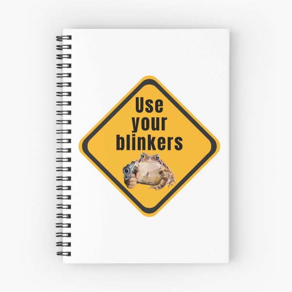 Item preview, Use Your Blinkers Funny Frog Meme Cute Bumper designed and sold by FantaztikGifts.