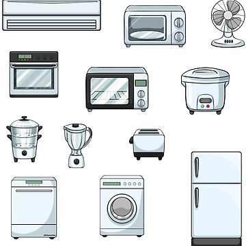Home appliances icons set, outline style - stock vector 5667116 | Crushpixel