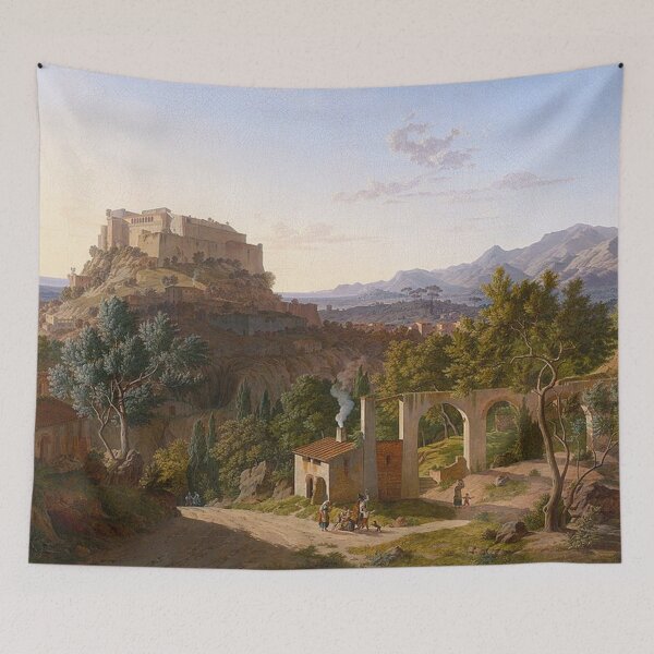 Item preview, Landscape with the Castle of Massa di Carrara designed and sold by tomorrowsart.
