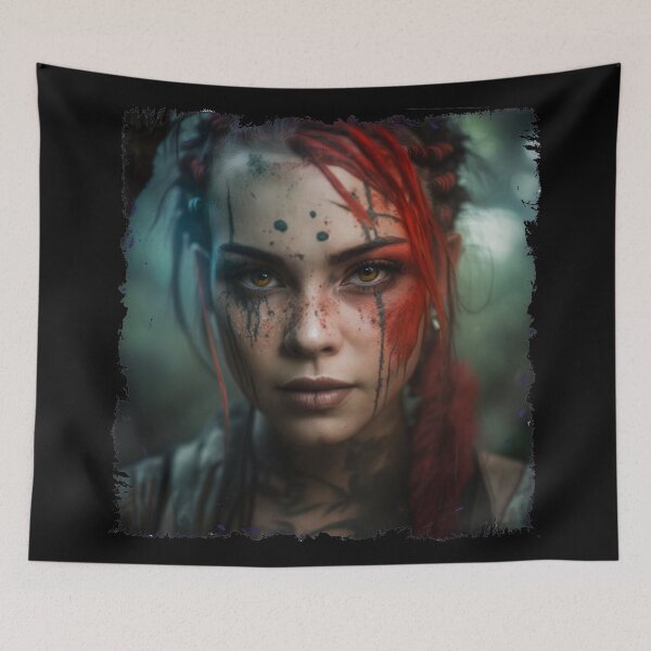 Item preview, Viking Shield Maiden, Barbarian Woman Portrait, Warrior. designed and sold by Xylos247.
