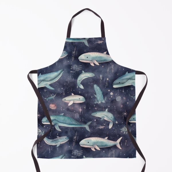 Item preview, Space whale watercolor Pattern designed and sold by ChromaticClings.