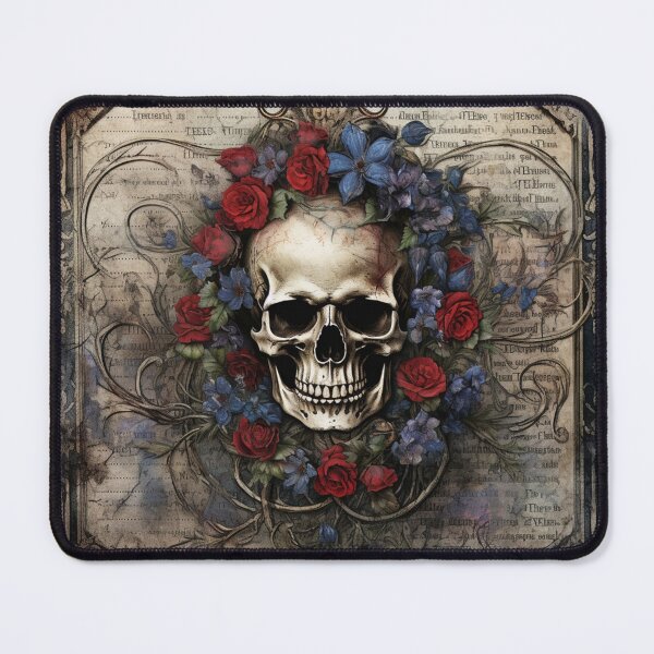 Item preview, Ornate floral skull illustration designed and sold by Frogwah.