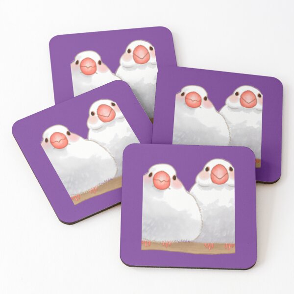 Item preview, Two white java sparrows in love 	 	 designed and sold by pjhvpttrm31.
