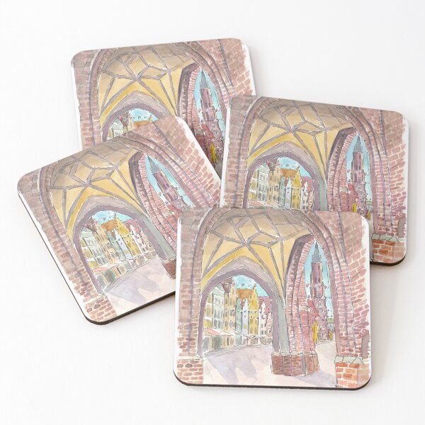 Item preview, View from Hl Geist church into the old town of Landshut with St Martin and gothic houses designed and sold by artshop77.
