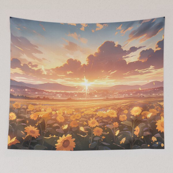 Item preview, Golden Sunflower Symphony: A Captivating Summer Landscape designed and sold by Wylveragon.