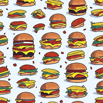Artwork thumbnail, Burger Pattern by EBESIGN