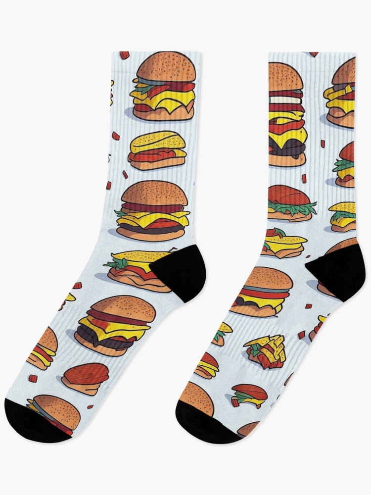 Thumbnail 1 of 5, Socks, Burger Pattern designed and sold by EBESIGN.