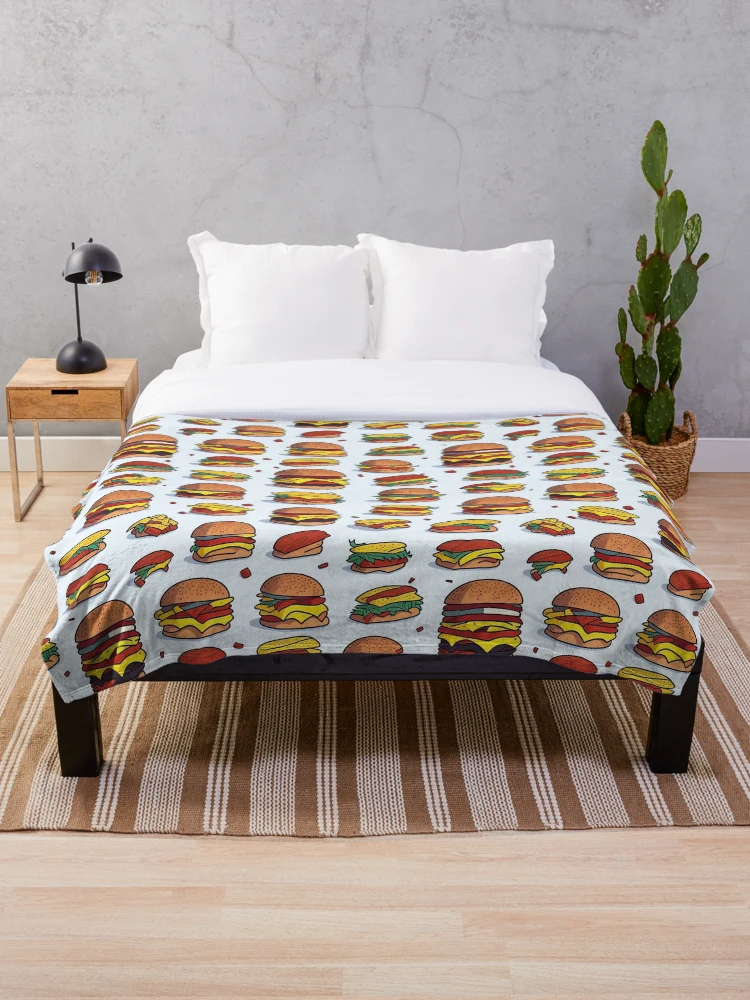 Thumbnail 1 of 6, Throw Blanket, Burger Pattern designed and sold by EBESIGN.