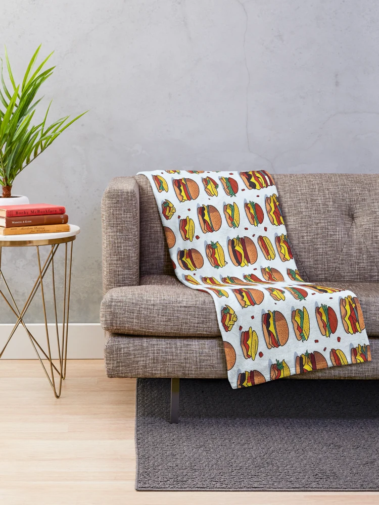 Thumbnail 2 of 6, Throw Blanket, Burger Pattern designed and sold by EBESIGN.