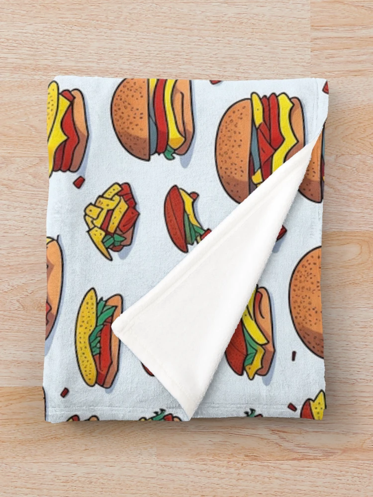 Thumbnail 3 of 6, Throw Blanket, Burger Pattern designed and sold by EBESIGN.