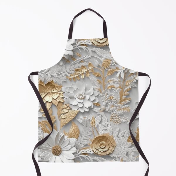 Item preview, Gilded Garden: A 3D Floral Masterpiece in White and Gold designed and sold by Anto2030.