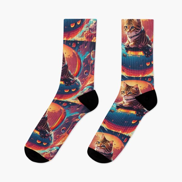 Item preview, Explosive Space Sojourn: Cute Cat and UFO Embark on Cosmic Adventures designed and sold by MindWave THC.