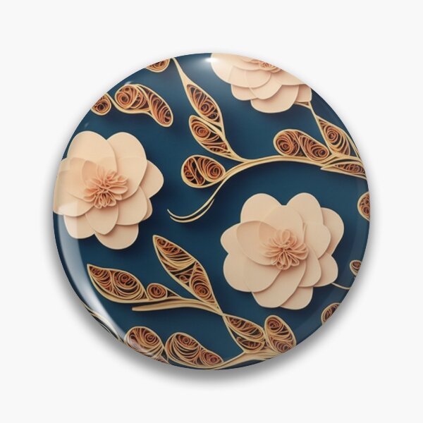 Item preview, quilled, paper style repeating flower pattern designed and sold by flashyflowers.