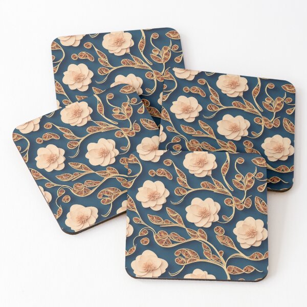 Item preview, quilled, paper style repeating flower pattern designed and sold by flashyflowers.