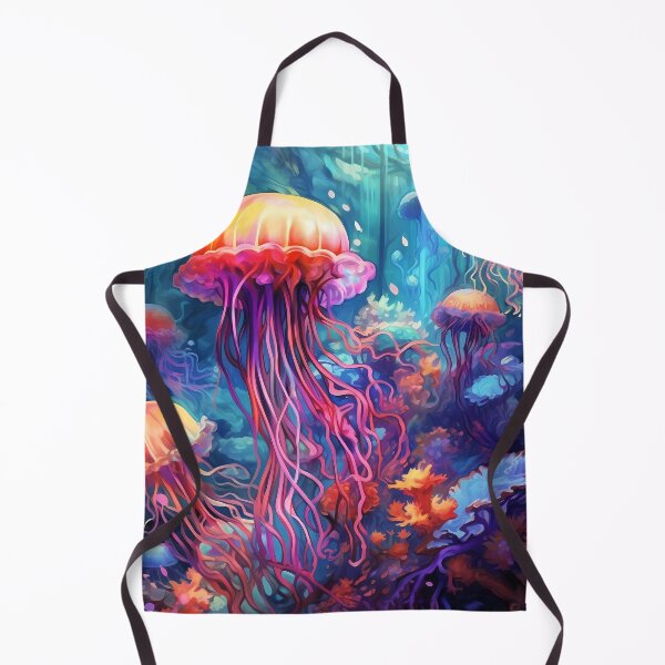 Item preview, a group of colorful jellyfish with long blue and pink tentacles designed and sold by Carmillai.