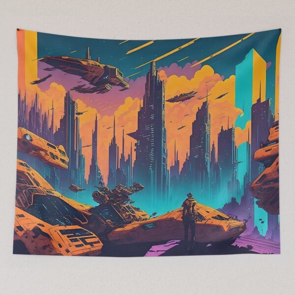 Item preview, Futuristic Echoes: Retro-inspired Poster Art Print designed and sold by MindWave THC.