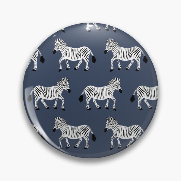 Item preview, Zebra Parade - Black and White on Denim Navy Blue designed and sold by fancyashell.