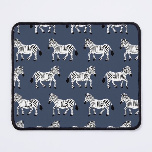 Item preview, Zebra Parade - Black and White on Denim Navy Blue designed and sold by fancyashell.
