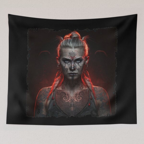 Item preview, Viking Shield Maiden, Barbarian Woman Portrait, Warrior. designed and sold by Xylos247.