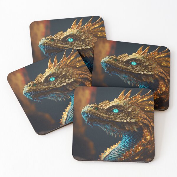 Item preview, Portrait of a dragon with golden scales designed and sold by Maelgoa.