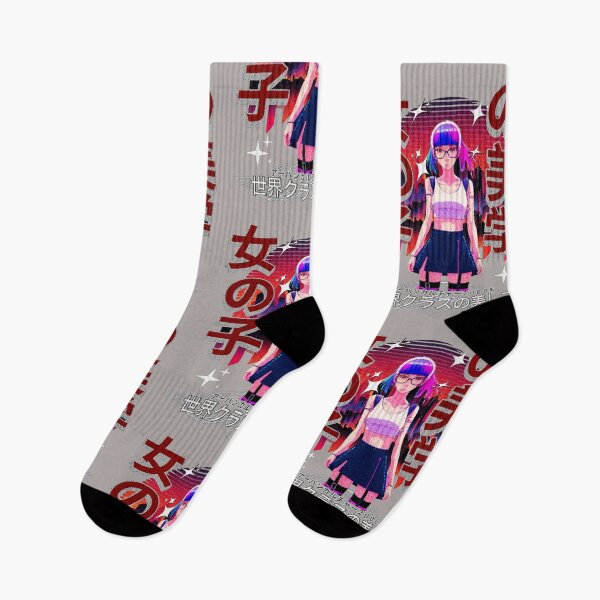 Aperçu de l'œuvre Anime fille esthétique | Cyber streetwear japonais | Style cyberpunk créée et vendue par Tee-Craftify.