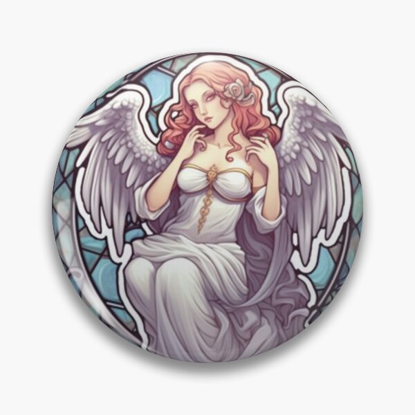 Item preview, The angelic figure: A woman with wings in front of the church glass designed and sold by No-No-Name.