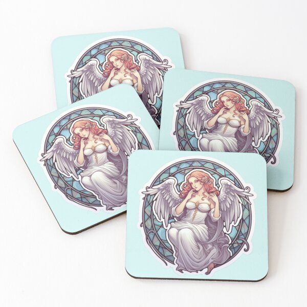 Item preview, The angelic figure: A woman with wings in front of the church glass designed and sold by No-No-Name.