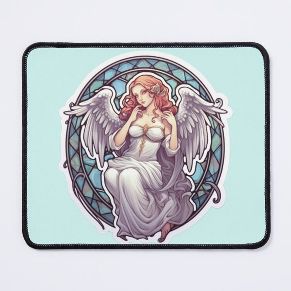 Item preview, The angelic figure: A woman with wings in front of the church glass designed and sold by No-No-Name.