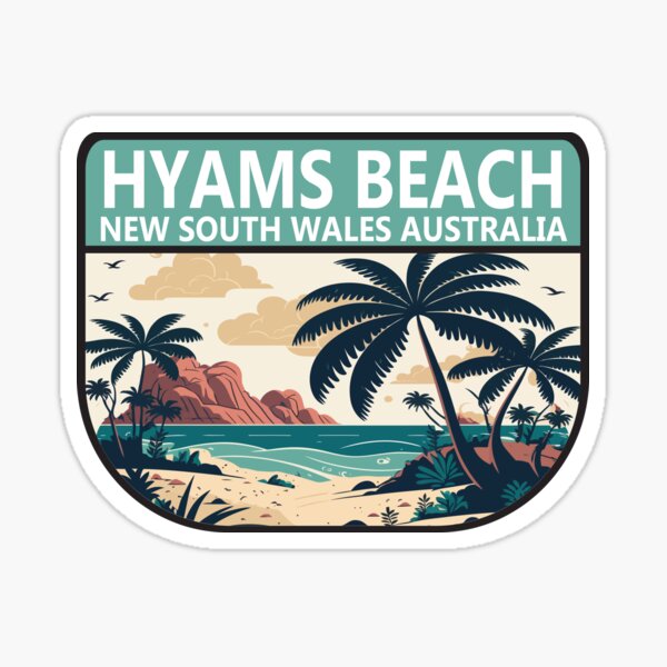 Item preview, Hyams Beach Australia Retro Emblem designed and sold by KrisSidDesigns.