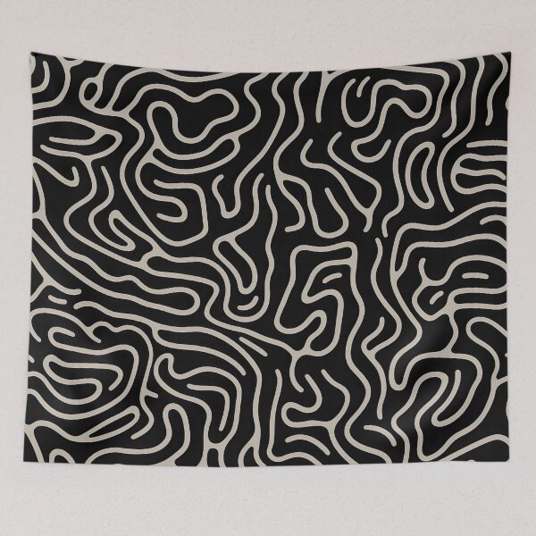 Item preview, Monochromatic Mystique - Abstract Line Art in Black and White designed and sold by vadimcarazan.