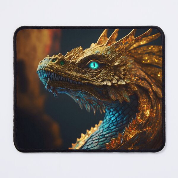 Item preview, Portrait of a dragon with golden scales designed and sold by Maelgoa.