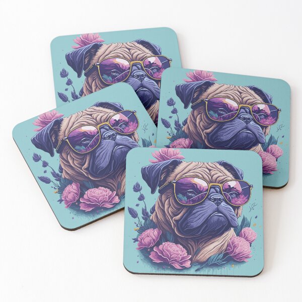 Item preview, pug with flower designed and sold by MamaHome.