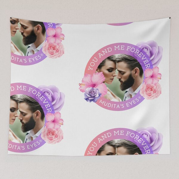 Item preview, Beautiful" You and me forever" Floral Goddess & Queen Soulmates Couple Sticker designed and sold by MuditasEyes.