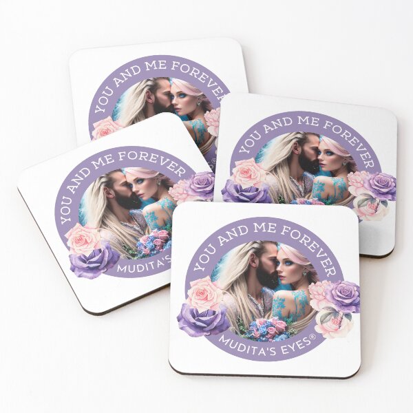 Item preview, Floral " You and me forever" Divine Goddess & Queen Soulmates Couple Sticker designed and sold by MuditasEyes.