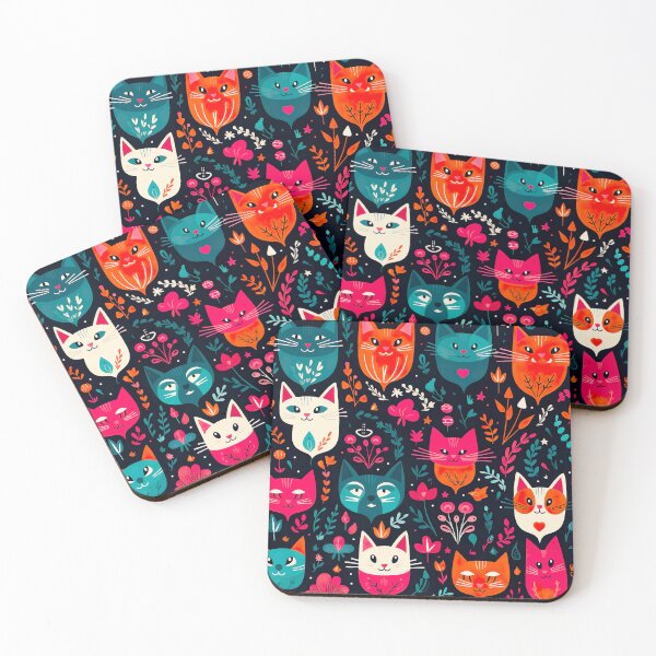 Item preview, Whimsical Garden - A Seamless Pattern of Cats and Flowers designed and sold by vadimcarazan.
