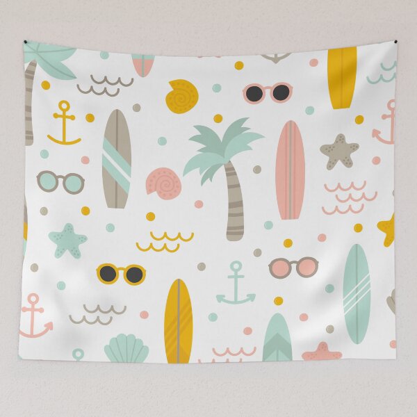 Item preview, Beach Nautical Coastal Seamless Pattern designed and sold by printguys.