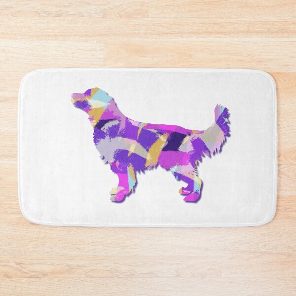 Item preview, Golden Retriever Dog Silhouette Purple Pink Yellow Blue Design designed and sold by AMSonArt.