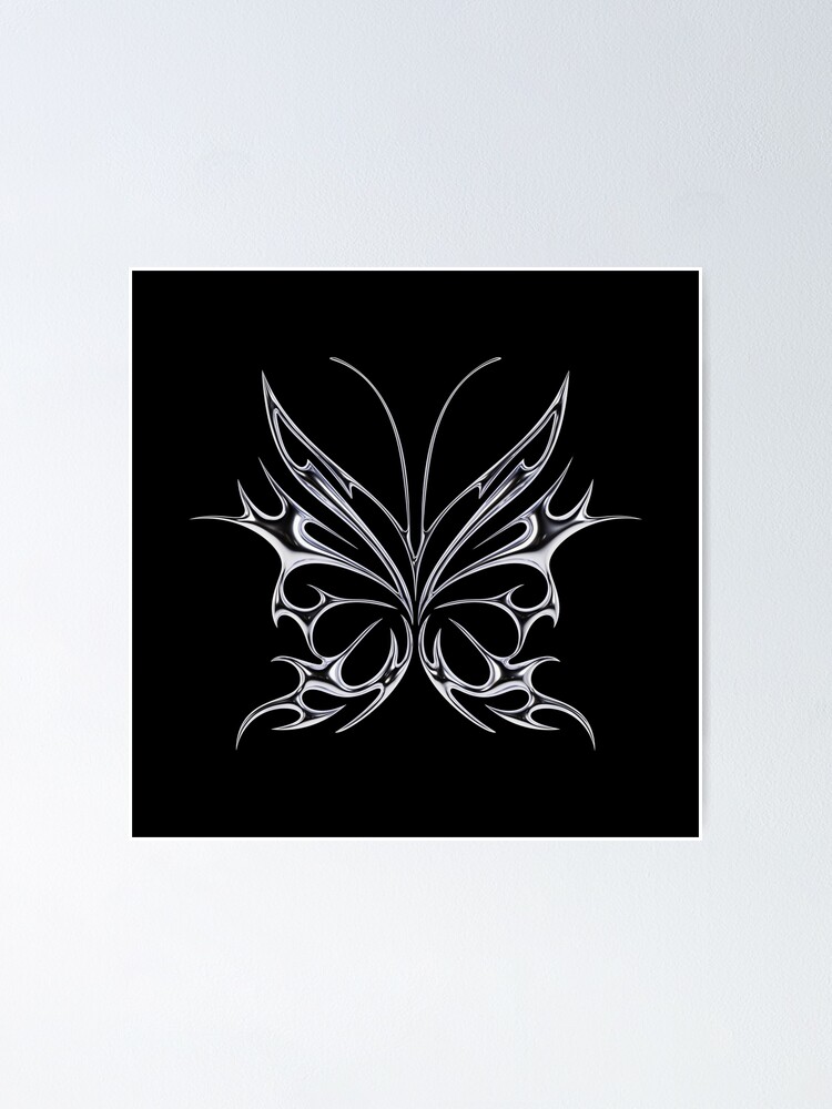 liquid metal y2k butterfly
