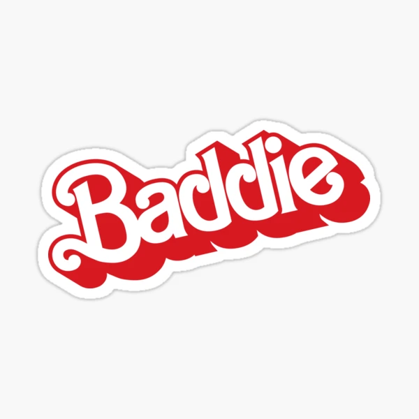 Barbie text red shirt design Baddie black red transparent text Sticker  for Sale by supersaiyandino